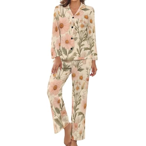 Pyjama à manches longues grande taille femme en coton doux chic