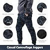 LY4U Tracksuit Bottoms Men, Camouflage Joggers with Zip Pocket, Cosy Breathable Gym Trousers with Elastic Waist, Casual Sweatpants for Running Training, Black XXL #3
