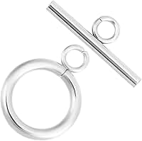 Beebeecraft 1 caixa com 25 conjuntos de fechos de alternância banhados a prata esterlina 925 aço inoxidável 304 T bar OT fechos anéis redondos para fazer joias, colar, pulseira, artesanato DIY