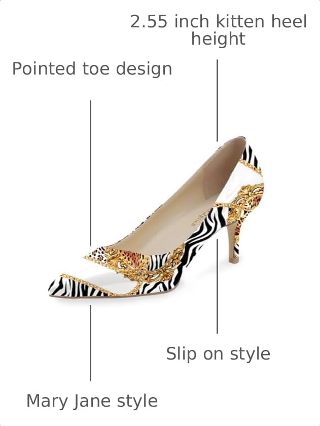 Image of Reindee Lusion Womens Low Kitten Comfortable High Heels Music Note Printed Closed Toe Sexy Pumps Shoes