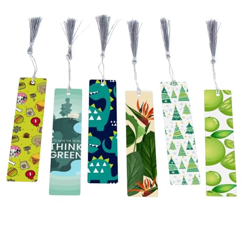 Marque-pages écologiques Think Green lot de 6 signet papier recyclé cadeau lecteur