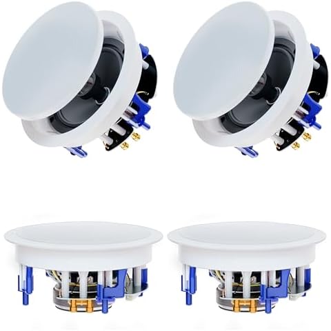 Herdio 6.5'' 640Watts 2-Way Bluetooth Ceiling Speakers Package Great for Home Theater System, Living Room,Office,Flush Mount Wired(4 Speakers) Cover