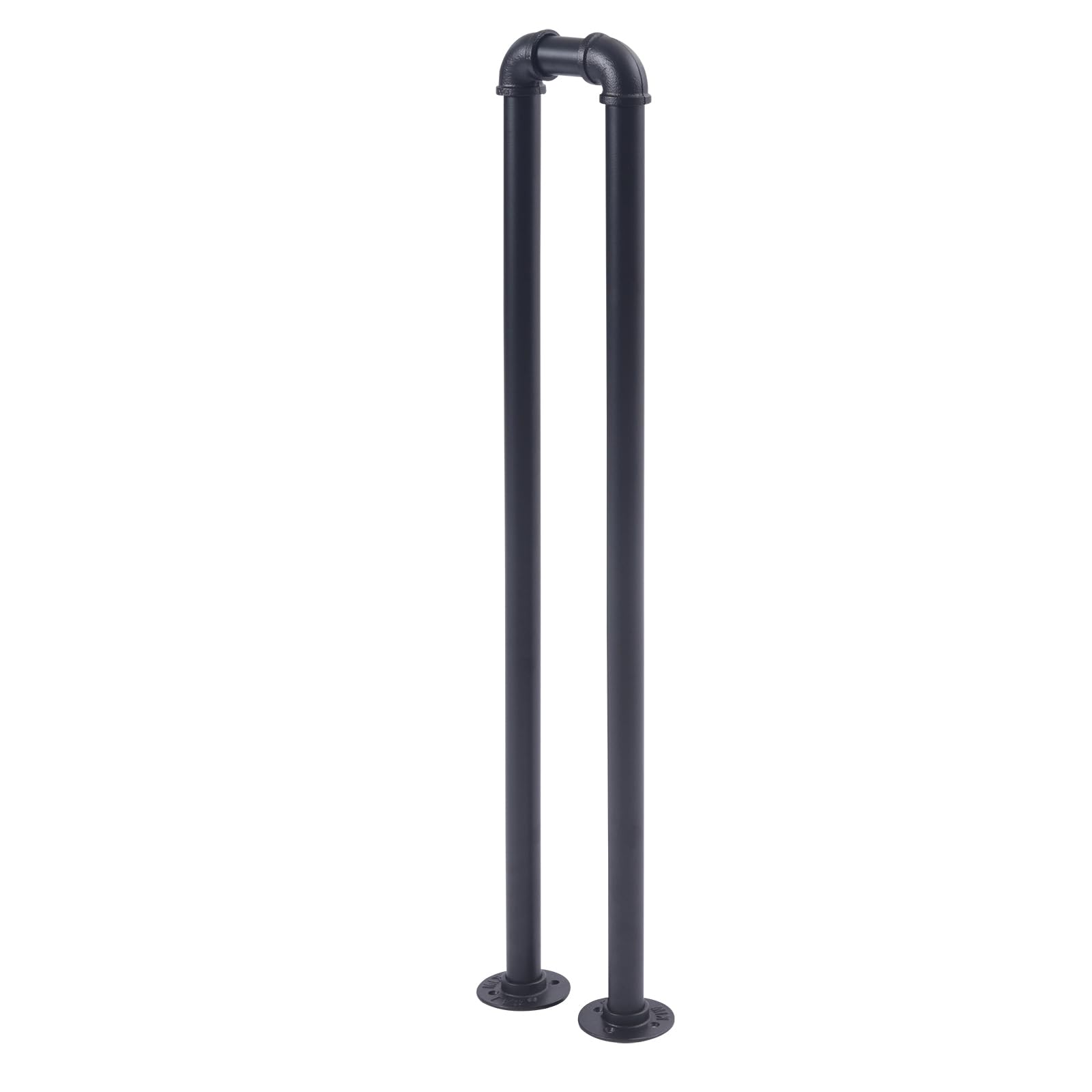 U-Shaped Stair Handrail,Stair Handrail Matte Industrial Railing Non-Slip Safety for Stairs Porch Garden Loft Corridor Villa Hotel Elderly Children's Support Poles Black