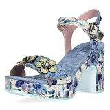 LAURA VITA Sandales Mode Femme HECALO 12, Pointure:39 EU, La Couleur:Bleu