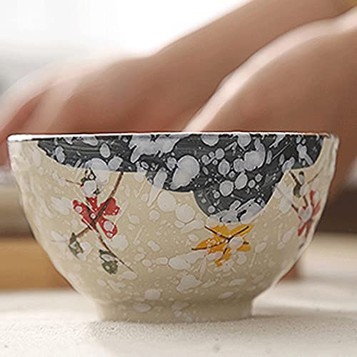 Teller- und Schüssel-Sets, Keramik-Suppenschüsseln, für Müslischalen für Salat, Suppe, Dessert, Spülmaschine, Mikrowelle, handbemalter Stil und kreativ süß