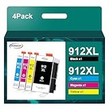 Seitenausbeute: ca. 825 Seiten pro 912XL schwarz druckerpatronen, 825 Seiten pro 912 XL multipack Farbpatrone Kompatible für HP 912 ( bei 5% Abdeckunge von A4)