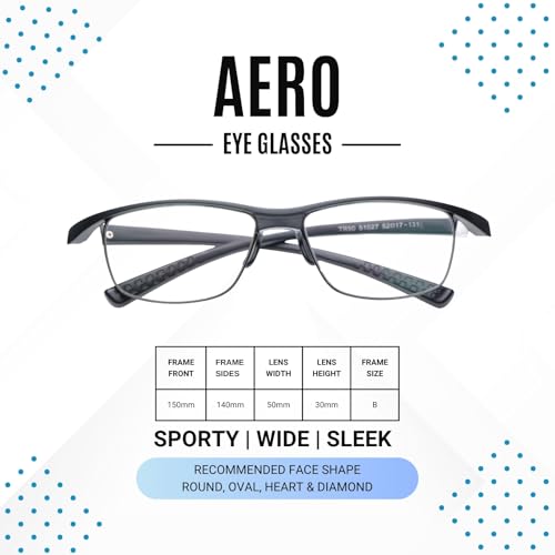 Image of AEC Aero Wide Fit Reading Glasses | Lightweight TR90 Frame with BlueRazr Blue Light Blocking Lenses | Comfortable Unisex Readers for Men & Women