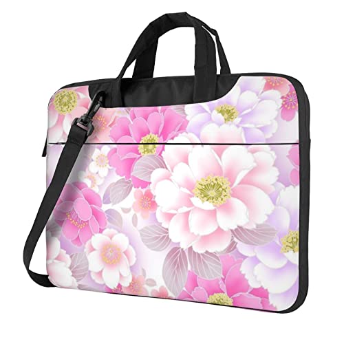 Sac ordinateur 15.6 pouces Debou à motif floral noir et rose avec poignée
