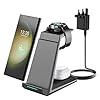 Wireless Charging Station for Samsung - NANAMI 3 in 1 Wireless Charger for S26 S25 S24 S23 Z Fold Flip 7/6, Induction Charging Stand for Multiple Devices Galaxy Buds Watch 7/6[Only for Samsung Watch]