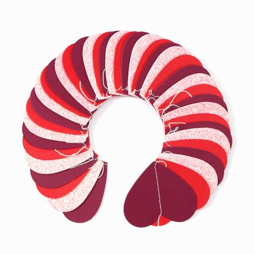 Image of Galentines Party-Decorations Valentines Day Heart-Garland - 52ft Burgundy-Red Pink Streamers Paper Banner, Rose Gold Anniversary Baby Shower Wedding Hanging Decor Hugfond