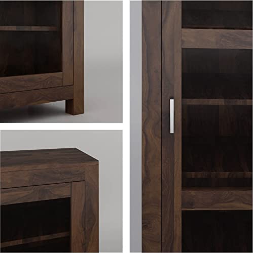 Image of The Attic Victoria Kitchen Cabinet Multipurpose Cabinet for Bedroom Living Room Study bar, Solid Wood Bookshelf /Kitchen Cabinet, Walnut Matte Finish