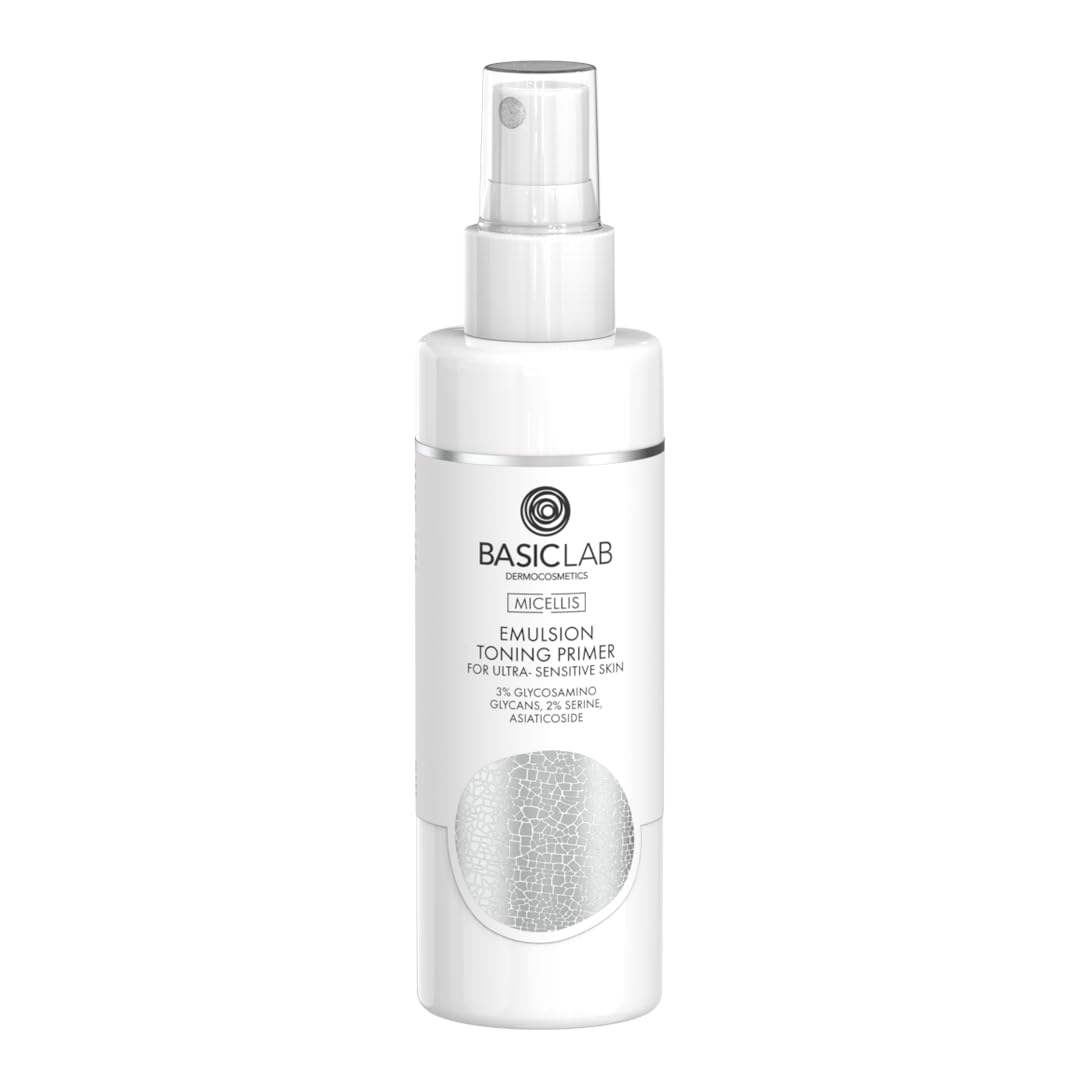 BasicLab Gesichtswasser – Emulgierender, tonisierender Primer für ultraempfindliche Haut 150 ml, Für hyperreaktive, sehr empfindliche Haut während der dermatologischen Behandlung