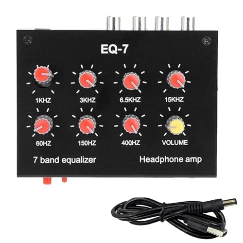 EAJONC EQ-7 Mini 7 Band Equalizer and Headphone Amp, RCA...