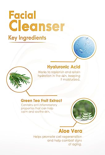 Infina Essentials Hydrating Facial Cleanser, Big 8 Fl Oz - Non-Foaming Gentle Aha Bha Cleanser With Hyaluronic Acid & Antioxidants - For All Skin Types #TOP2