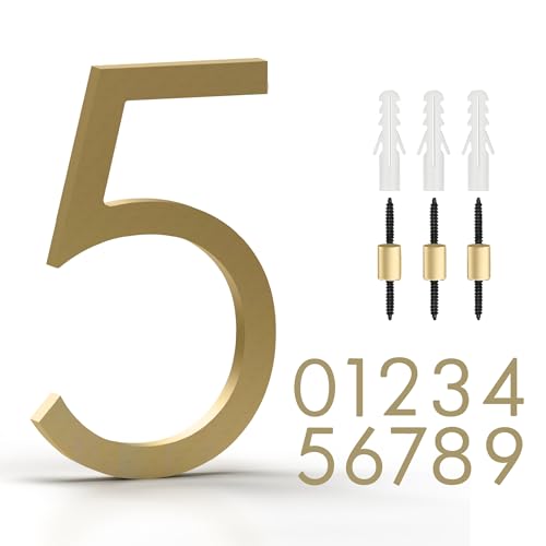 Mega Handles House Numbers for Outside - 5'' Easy to Install Wall Mounted House...