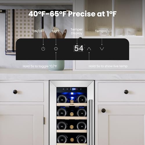 Image of Yeego 12 Inch Wine Fridge, 20 Bottle Wine Cooler with Left-Hinged
