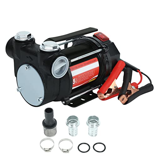 12V Dc Portable Electric Fuel Transfer Pump, 57L/Min, 15Gpm Diesel Transfer Pump, Oil Commercial Fuel Transfer Extractor Pump Motor Auto #TOP12