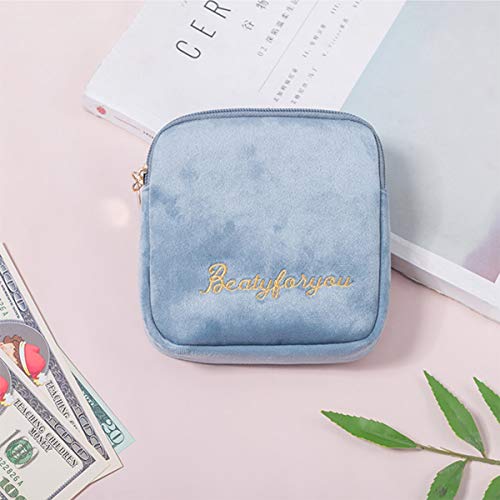 Sanitary Napkin Storage Bag,Menstrual Cup Pouch,2 Pcs Portable Sanitary Napkin Pads Storage Bags Feminine Menstruation First Period Bag for Teen Girls Women Ladies - Thumbnail 6
