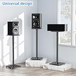 MOUNTUP Universal Speaker Stands Pair for Surround Sound, 31" Height Floor Speaker Stands, Holds Bookshelf Speaker Satellite Speaker Large Speaker, Up to 22LBS Cable Concealing 9.8" Plate Black MU9132 - Image 2