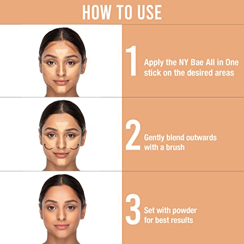 Image of NY Bae All In One Stick - Foundation Concealer Contour Color Corrector Stick | Flawless Texture, Natural Finish | For Fair Skin Goin' Classy at Lincoln Center - Ivory 1