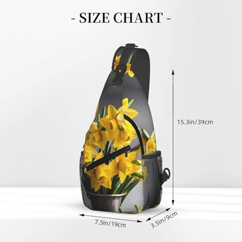 Bolso cruzado con estampado de ramillete de narcisos miniatura 3