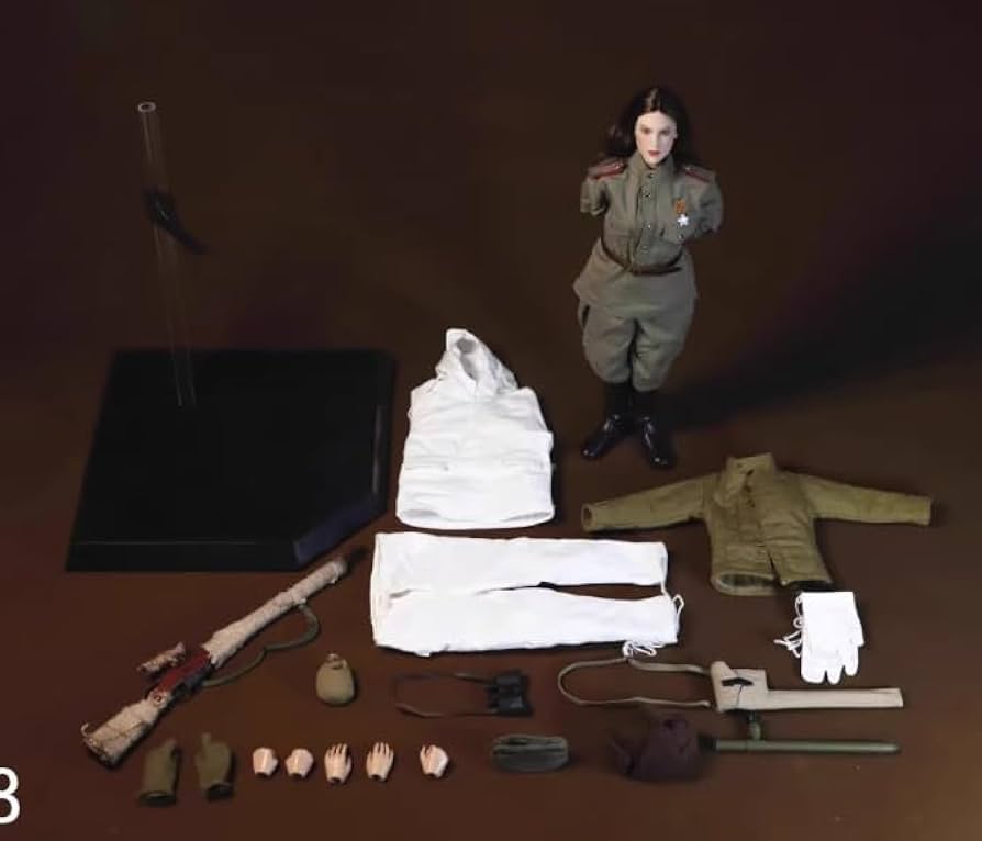 1/6 女性スキーヤースナイパーフィギュア（BBK018） 1/6 BBK BBK018 Snow Sniper Female Skier Action Figure Model