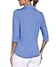 MoFiz Ladies 3/4 Sleeve Polo Shirts Zip up Dry Fit Cute Fashionable Golf Pullover Sports Wear with Collar for Summer 2025-Blue L