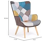 IDMarket - Poltrona scandinava IVAR in tessuto patchwork multicolore