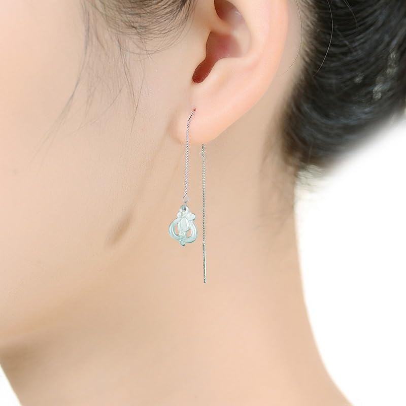 Boucles d'oreilles pierre verte anti-allergie, jade véritable argent 925