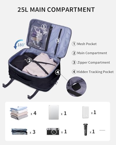 ECOHUB 17" Small Travel Backpack, United Airlines Personal Item Bag 17x10x9 の商品画像 2