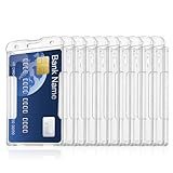 10 Stück Ausweishalter Ausziehbar, Transparenter Photocard Holder für Sammelkarten & Dokumente,PC-Material Kartenhalter Ausweis mit Daumenschlitz, Universell für ID, Führerschein, Büro & Schule