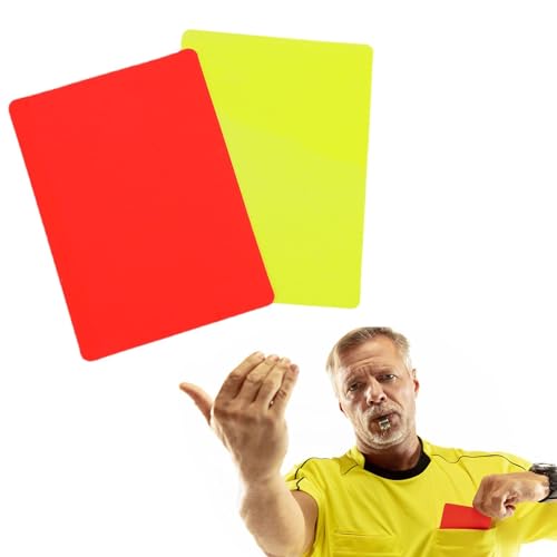 Yatrosynth Tarjetas de árbitro para Fútbol Fútbol, PVC Tarjeta Roja y Tarjeta Amarilla, Tarjetas Amarillas Rojas, con Tarjetas Arbitro Futbol Rojo y Amarillo