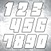 Confezione Adesivi Numeri PVC Moto Motocross Casco10 Pezzi Café Racer Custom (BIANCO)