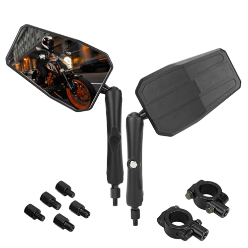 Espejos universales motocicleta de aluminio regulables para manillar de scooter y ATV 2