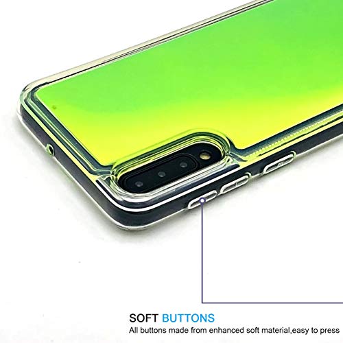Vensen Liquid Fluorescent Case For Samsung Galaxy A50 Soft Tpu Luxury Glow In The Darkness Noctiluncen Luminous Neon Sand Case Fit 2019 6.4" Galaxya50 (Green) #TOP1