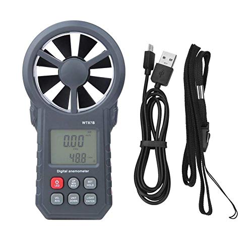 Nuokix Anemometers, Digital Anemometer, Handheld Portable USB Bluetooth Wind Speed Meter Wind Gauges Air Flow Thermometer for Windsurfing Kiteflying with Max/Min