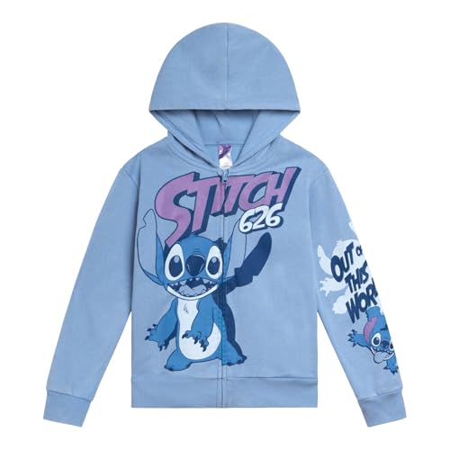 Disney Lilo & Stitch Big Boys Fleece Zip Up Hoodie Blue 10-12