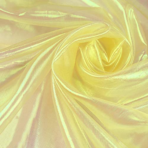 moonfarm 選べる11色 オーロラ オーガンジー 生地 1m×150cm 手芸 カラー 透明 無地 布 イエロー