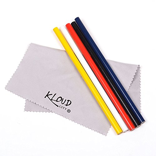 KLOUD City 5 Assorted Colors Water Soluble Pencil Sewing Mark, Tailor's Marking and Tracing Tools (Blue red Black White Yellow)
