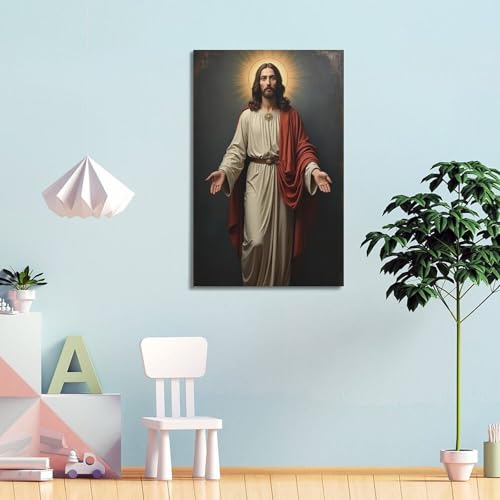 Poster chrétien Jésus Toile Déco Chambre 30x45cm - 3