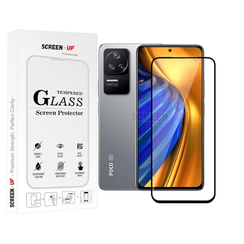 Image of ScreenUp Tempered Glass For Xiaomi Poco F4 - Ultra Clear, 9H Scratch Resistant, Full Coverage, Easy Install Screen Protector