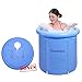 EOSAGA Portable Plastic Bathtub Inflatable Portable Tubs PVC Bath Tub Portable Soaking Tub Inflatable Spa For Adult Bathroom With Air Pump Large Blue