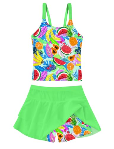 Image of ALISISTER Girls Tankini Swimsuit Two Piece Bathing Suits Summer Beach Swimwear with Shorts for 7-12 Years