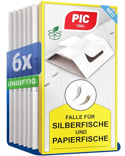 PIC Ungeziefer Klebefallen für Silberfische, 6 Stück