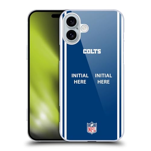 Coque NFL Colts iPhone 16 protection arrière rigide personnalisée avec initiale football américain