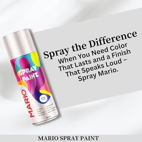 Image of Mario Spray Paint - 40 White Glossy (400ml) | Glossy White Spray Paint for Metal, Wood, Plastic, Walls & Automotive Use
