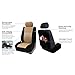 FH Group Universal Car Seat Covers Full Set for SUV Truck Sedan Vans | 3D Textured Breathable Fabric Seat Cover Set with Airbag Compatible Split Bench Protector Interior Upgrade - Beige