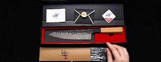 Santoku Chef’s Knife 7 Inch,Japanese Sharp Blade Kitchen Knife with Olivewood Handle And Beautiful Gift Box