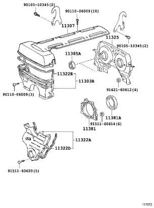 Toyota 11303-46011, Engine Timing Cover