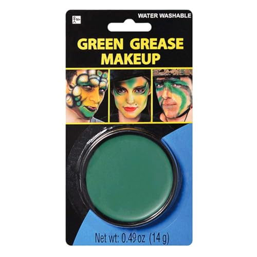 Vibrant Green Grease Makeup (0.49 oz.), Long-lasting & Easy-to-apply - Face Paint For Costume Parties & Performing Arts (24 Pack)